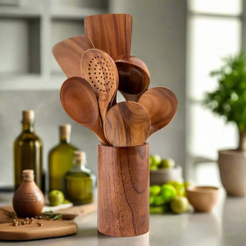 Beck Teak Wooden Kitchen Utensil Set