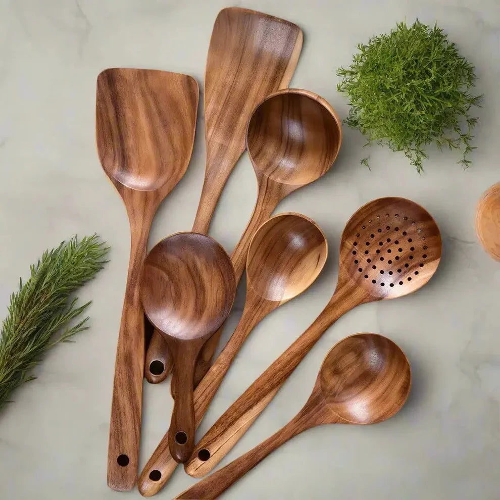 Beck Teak Wooden Kitchen Utensil Set
