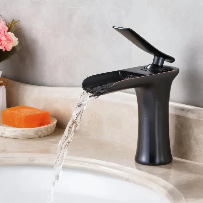 Bourne Waterfall Basin Mixer with Flared Spout