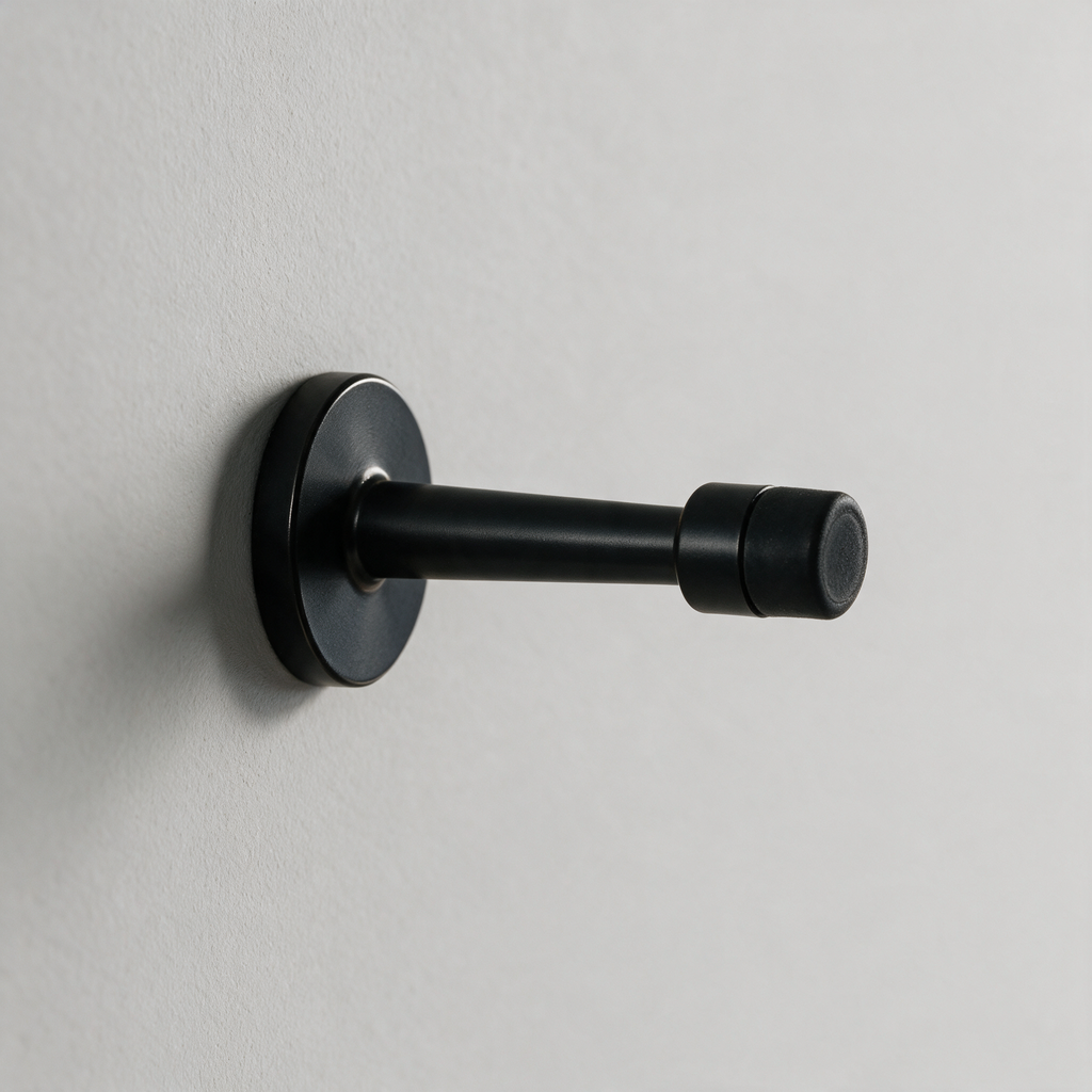 Fenwick Wall-Mounted Cylinder Door Stop — Black