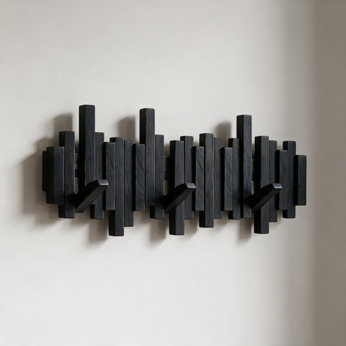 Fernwood Wood Wall Coat Rack — Black