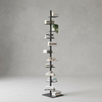 Foundry steel floating ledge shelf, hero shot, light concrete-grey background