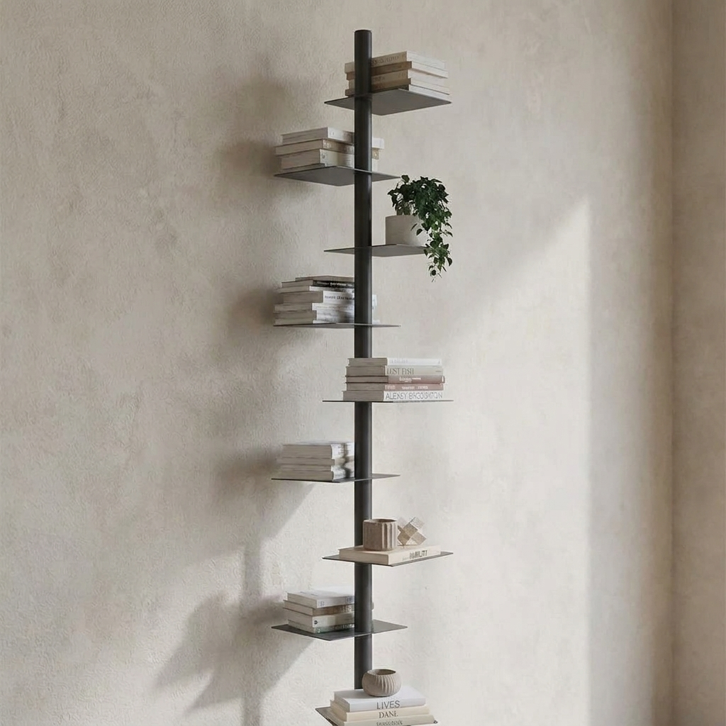 Foundry steel floating ledge shelf, alternate angle