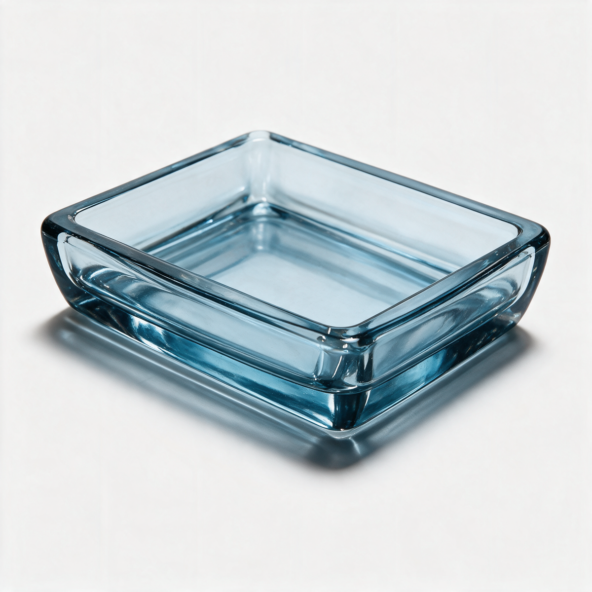 Ide Square Glass Catch-All Tray — Blue