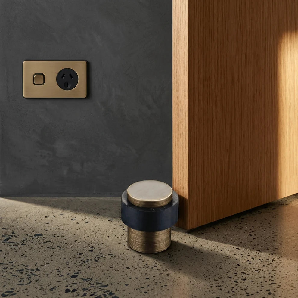 Kirk Knurled Brass Floor Door Stop