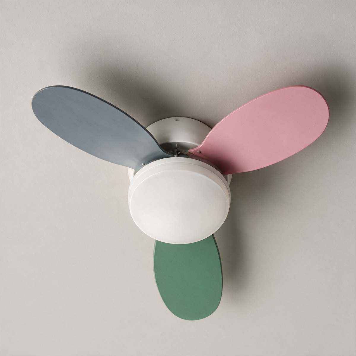 Lomond Flush Mount Ceiling Fan with Light — White & Colourful