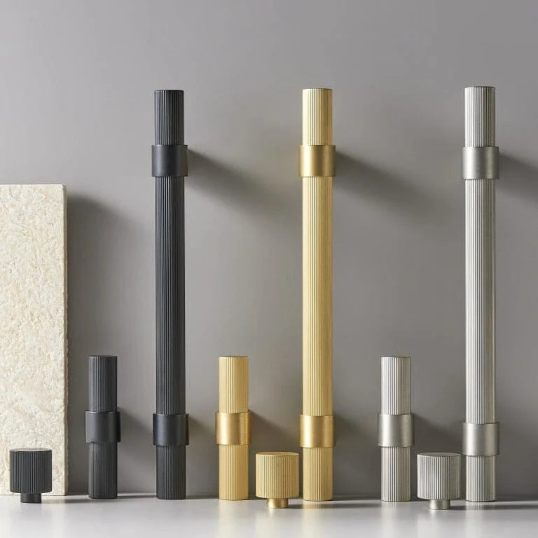 Lyme Knurled Solid Brass Cabinet Handle