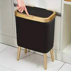 Ness Push-Top Bin on Brass Legs