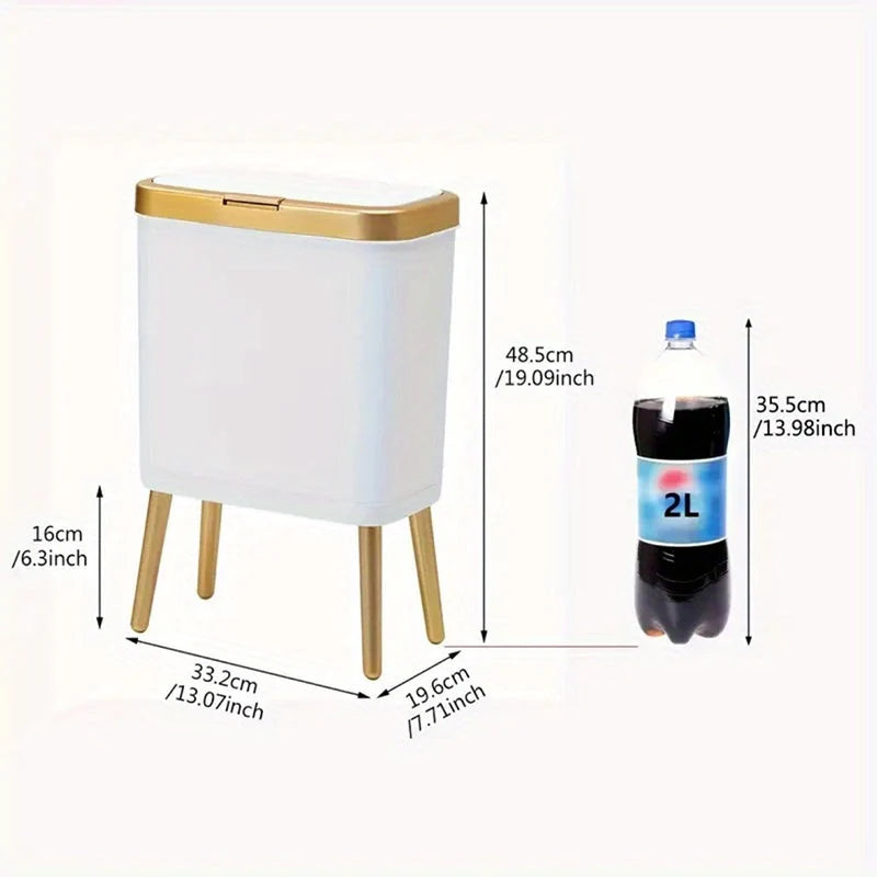 Ness Push-Top Bin on Brass Legs