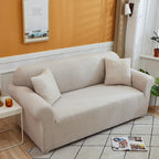 Nook Cream Stretch Sofa Cover with Cross-Hatch Weave
