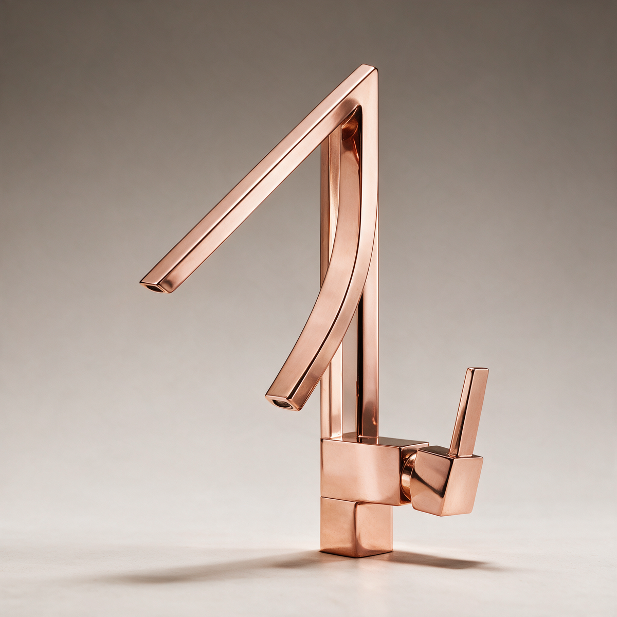 Orme Folded Ribbon Basin Mixer — Rose Gold