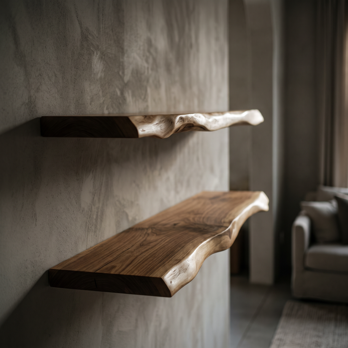 Ridgeline Live-Edge Wood Shelf