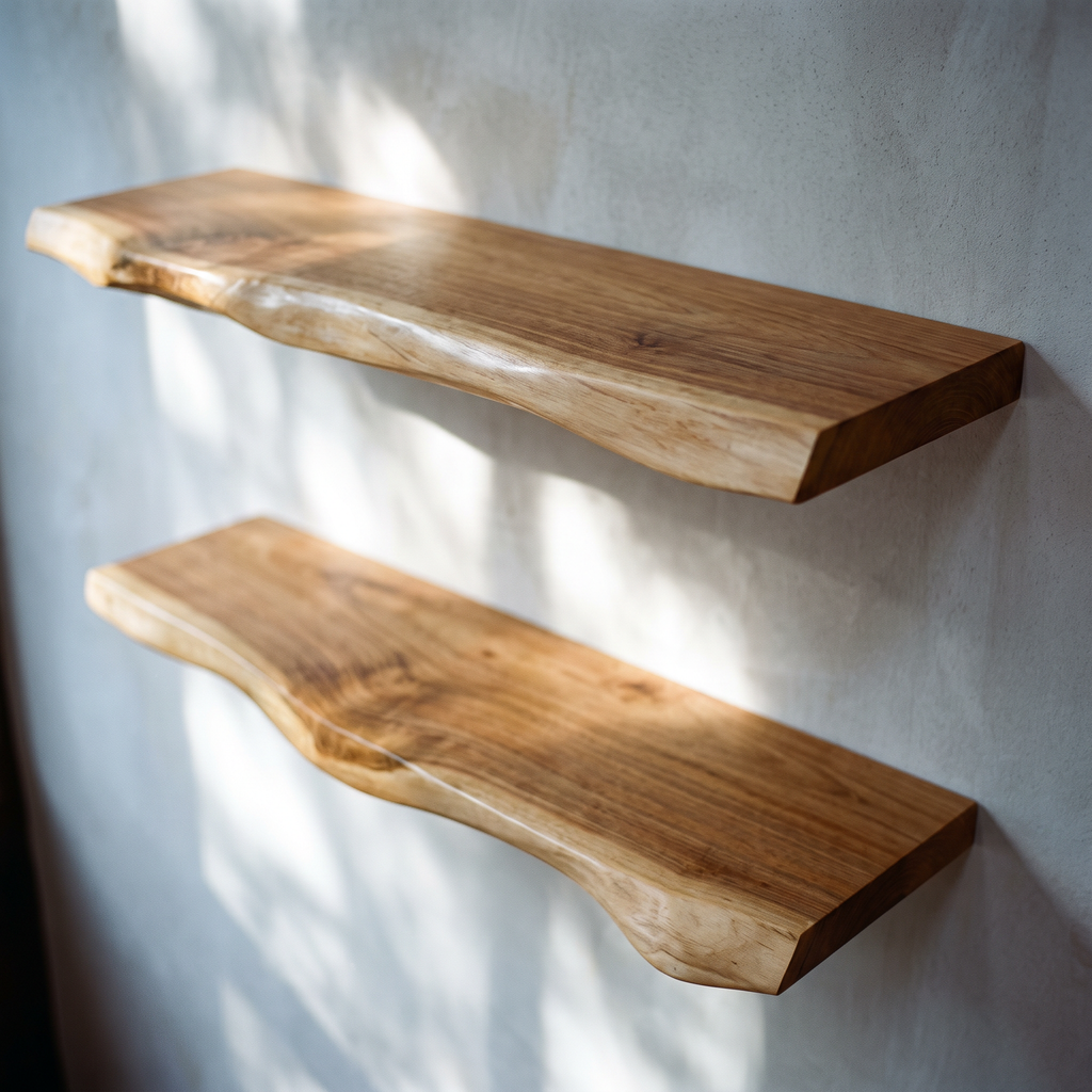 Ridgeline Live-Edge Wood Shelf