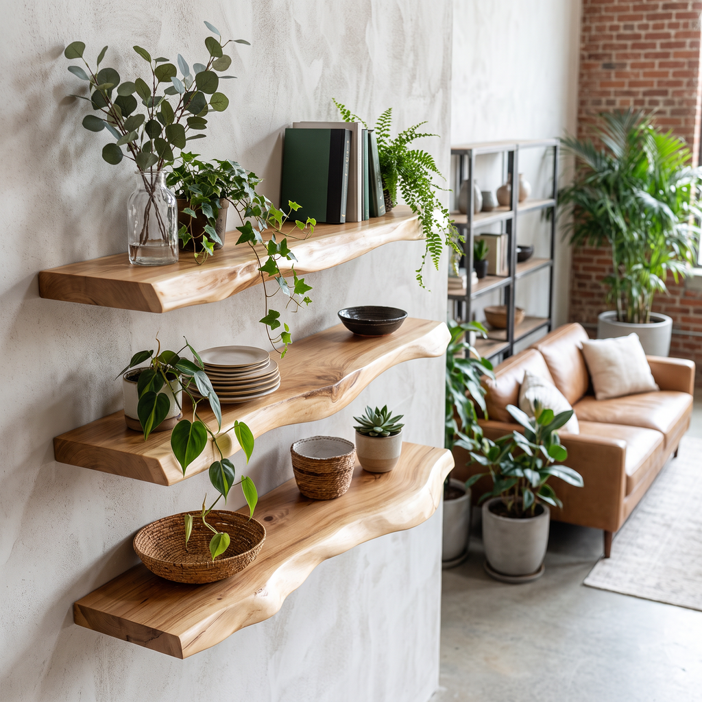 Ridgeline Live-Edge Wood Shelf