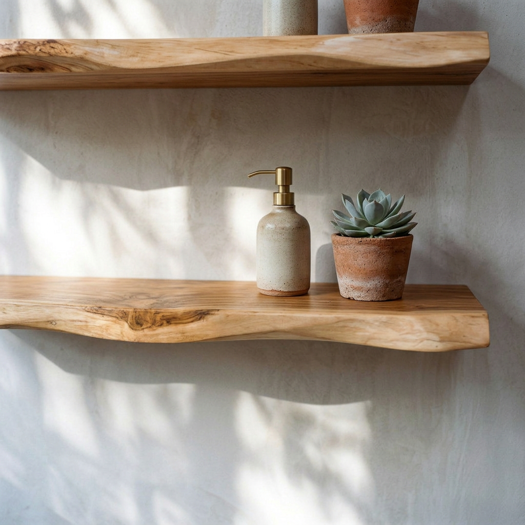 Ridgeline Live-Edge Wood Shelf