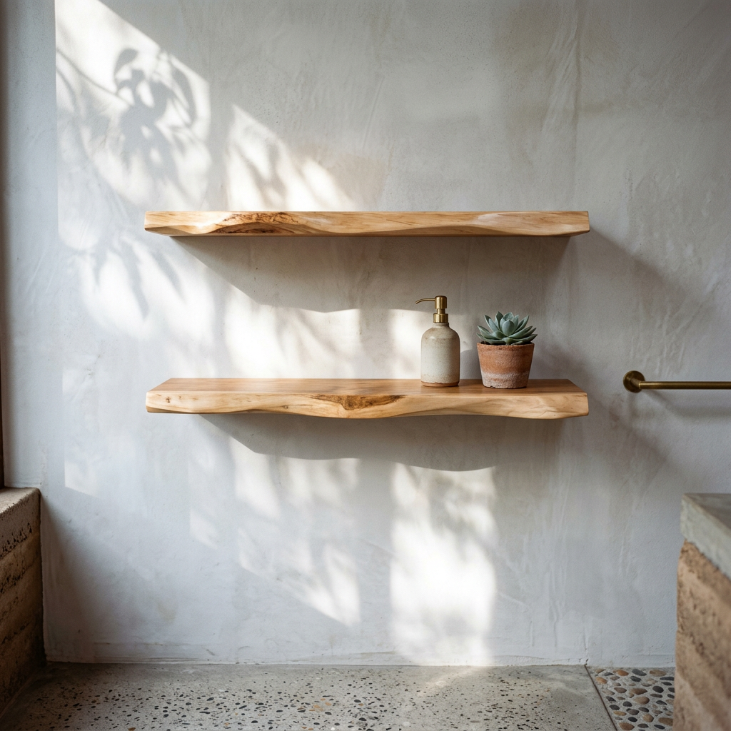 Ridgeline Live-Edge Wood Shelf