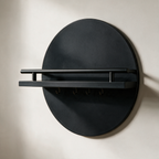 Wyre Round Wall Key Holder with Shelf — Black