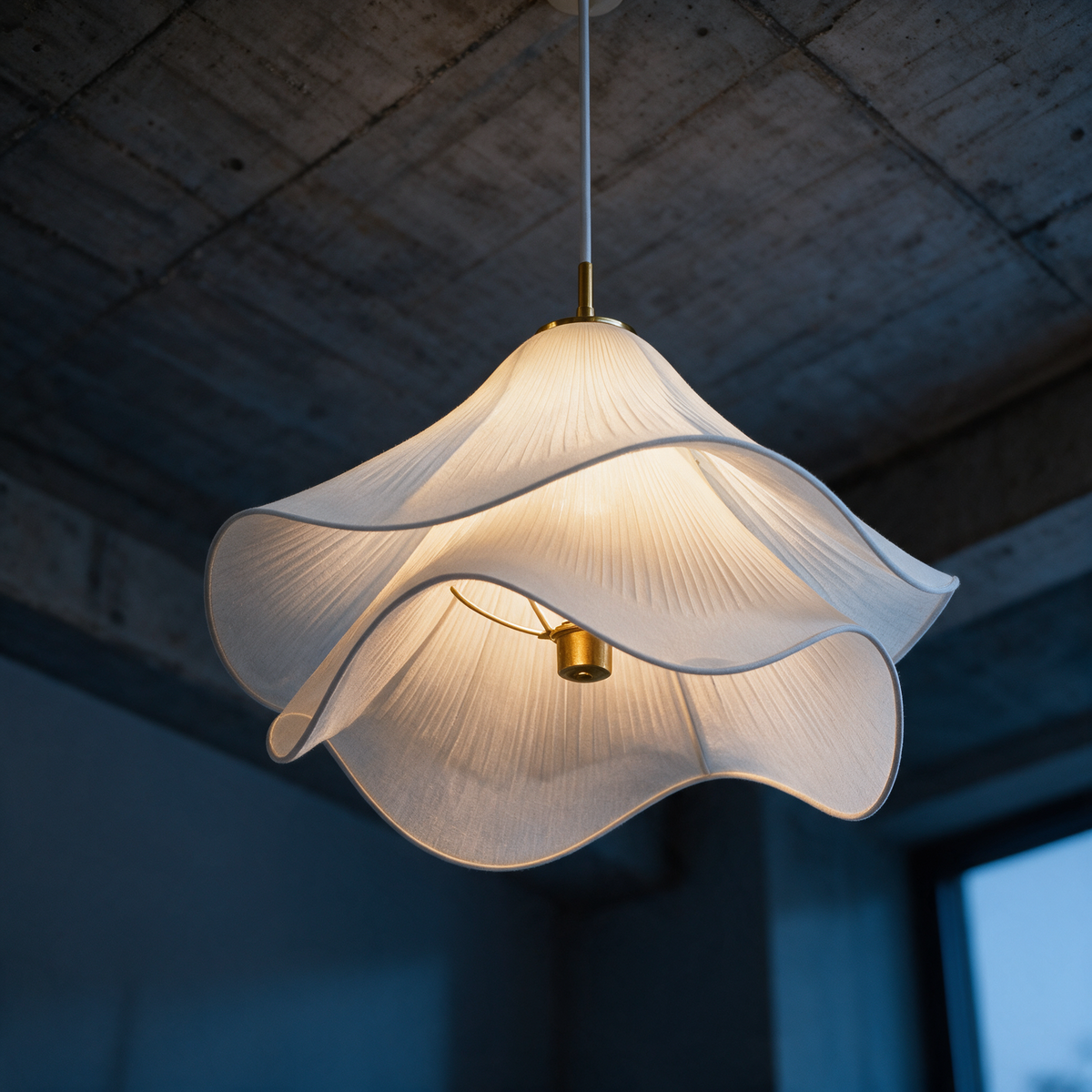 Halcyon pendant seen from below showing the layered shade
