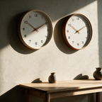 Alcott in cream and brown hung side by side