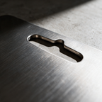 Close-up of the integrated cut-out handle