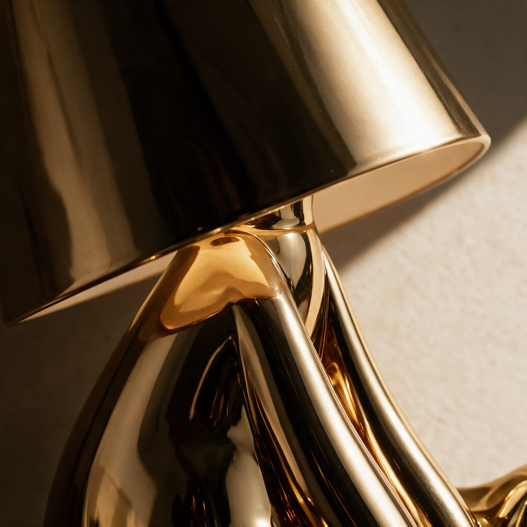 Close-up of the polished figure meeting the cone shade