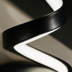 Close-up of one turn of the spiral and the LED strip on its inner face