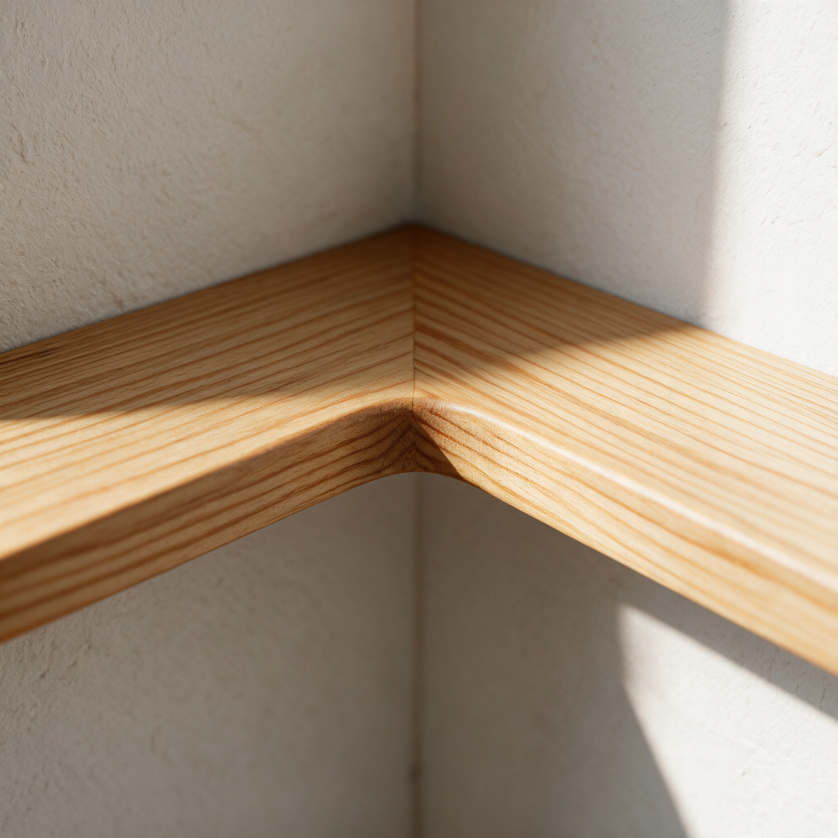 Close-up of the ninety degree corner junction and rounded front edge