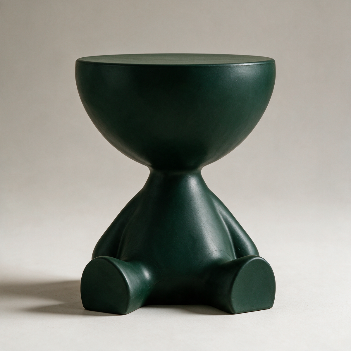 Coll Sculptural Pedestal Side Table — Dark Green