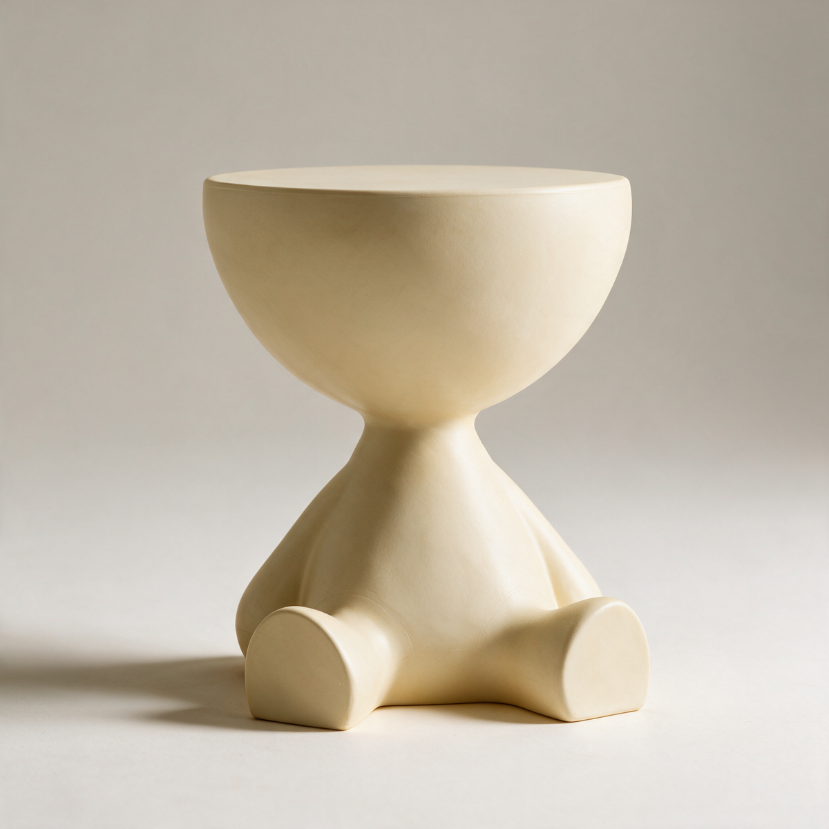 Coll Sculptural Pedestal Side Table — Cream