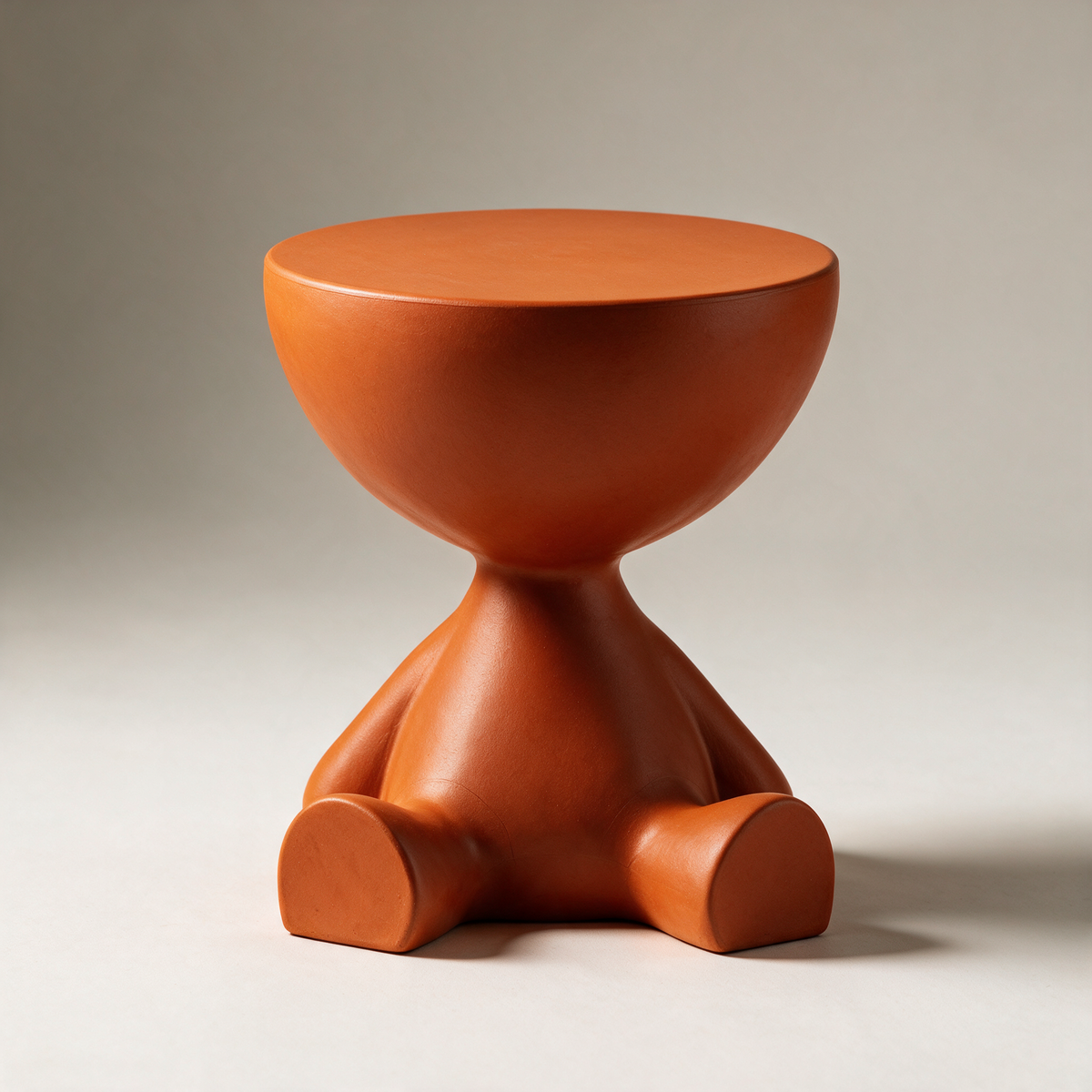 Coll Sculptural Pedestal Side Table — Orange