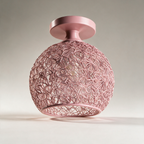 Rook Wire Nest Semi-Flush Ceiling Light — Pink
