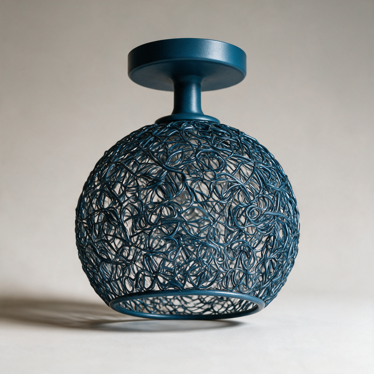 Rook Wire Nest Semi-Flush Ceiling Light — Blue