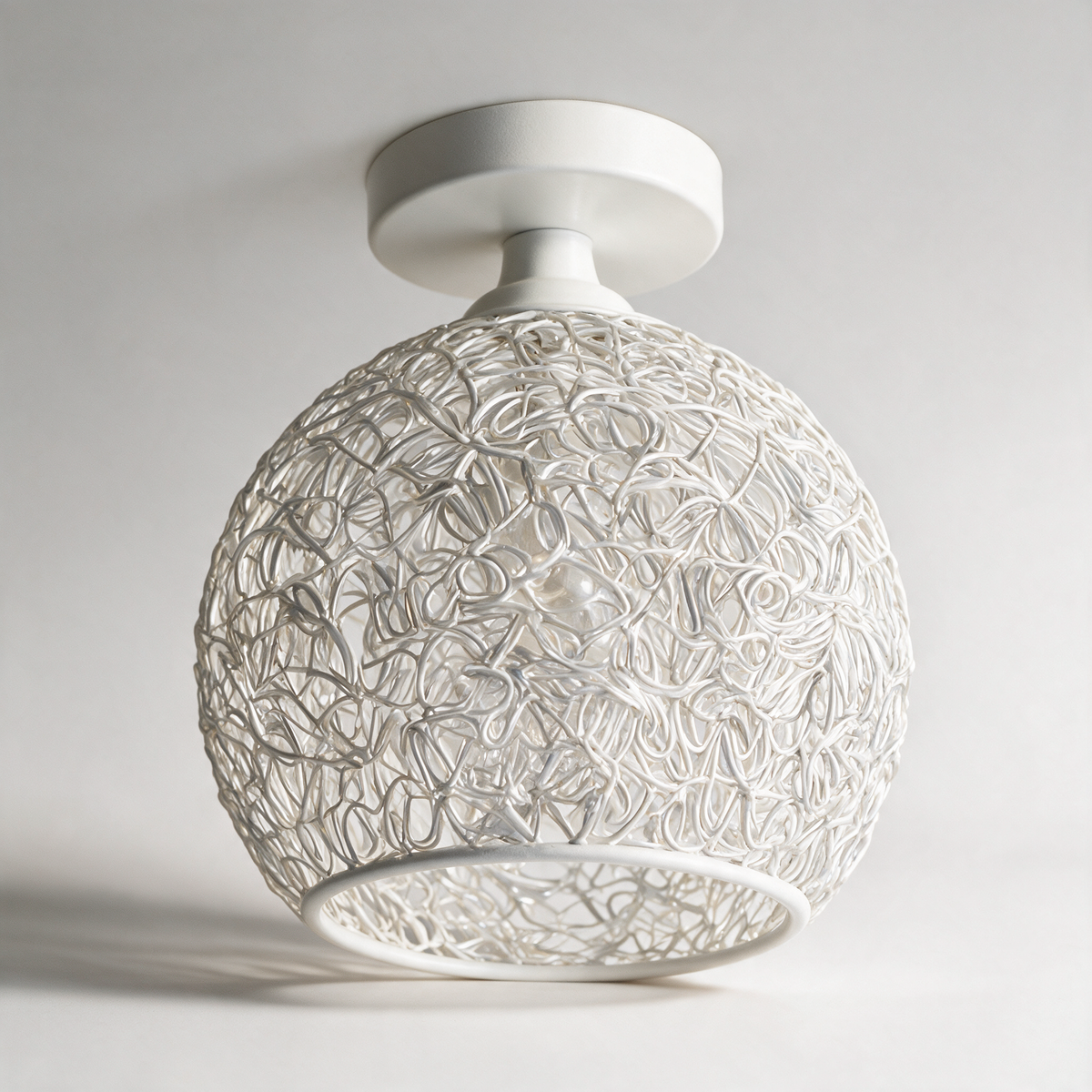 Rook Wire Nest Semi-Flush Ceiling Light — White