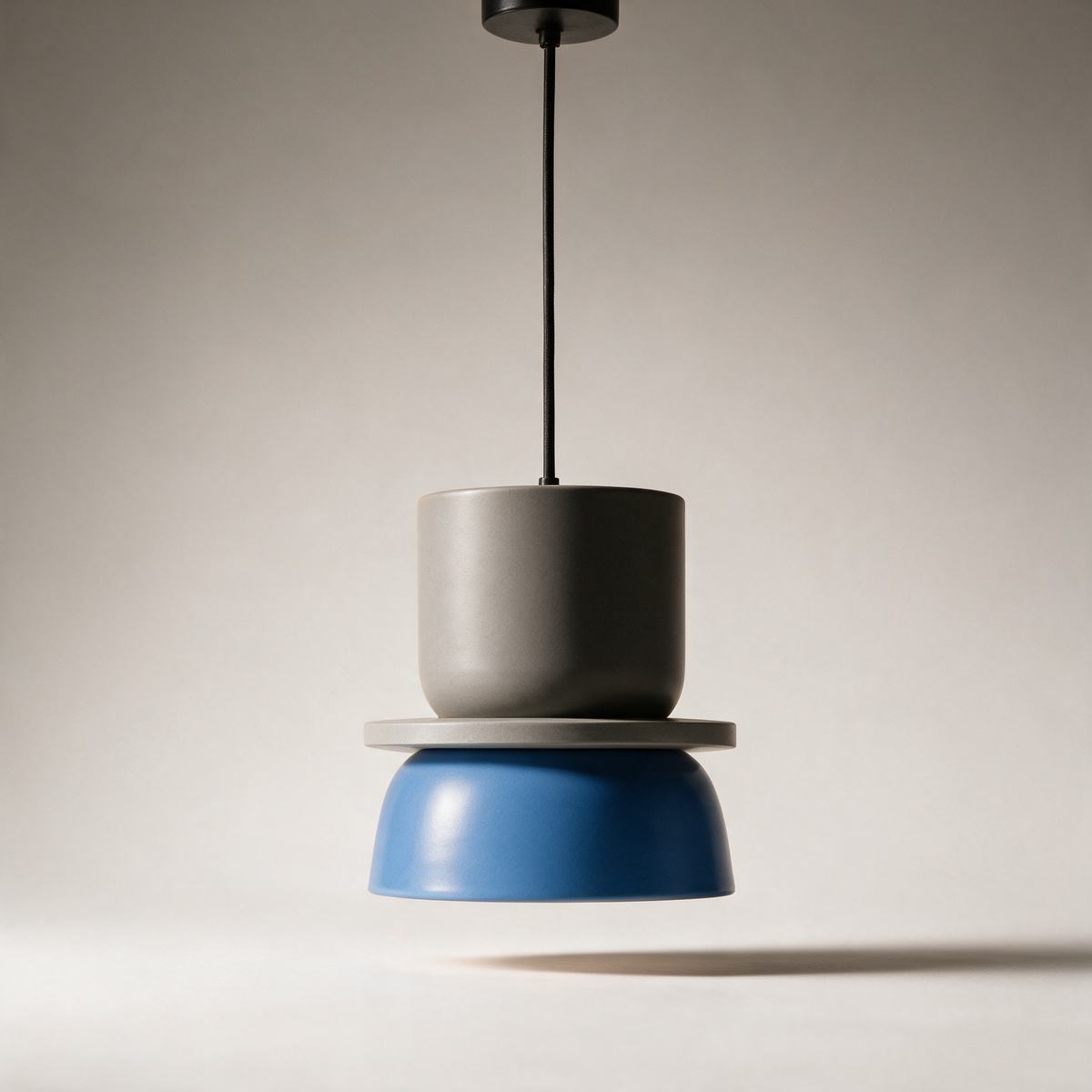 Pippin Two-Tone Pendant Light — Colour Blocked — Medium - Grey & Blue