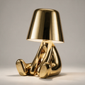 Metallic Character Figurine Lamp — Ten Poses — Relaxing Gold