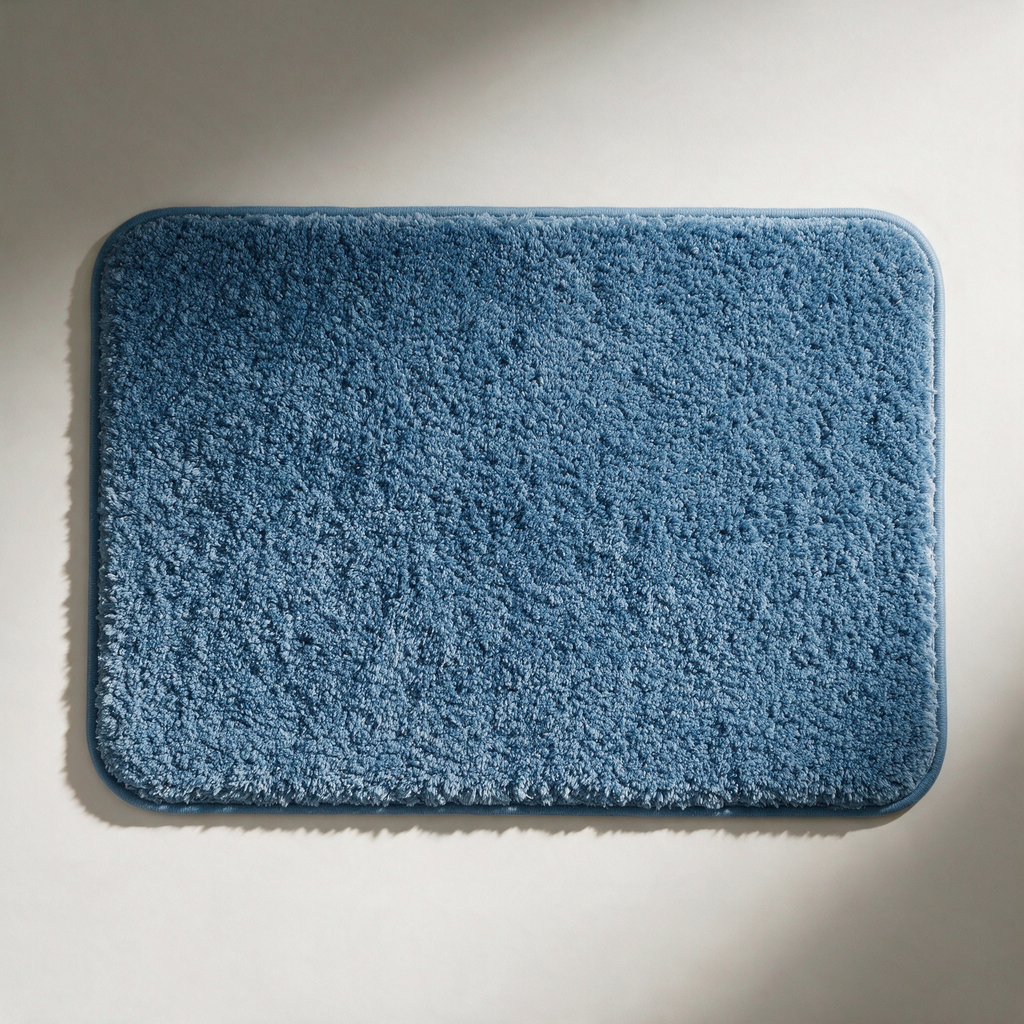Meadow Plush Microfibre Bath Mat — Non-Slip — Blue