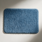 Meadow Plush Microfibre Bath Mat — Non-Slip — Blue