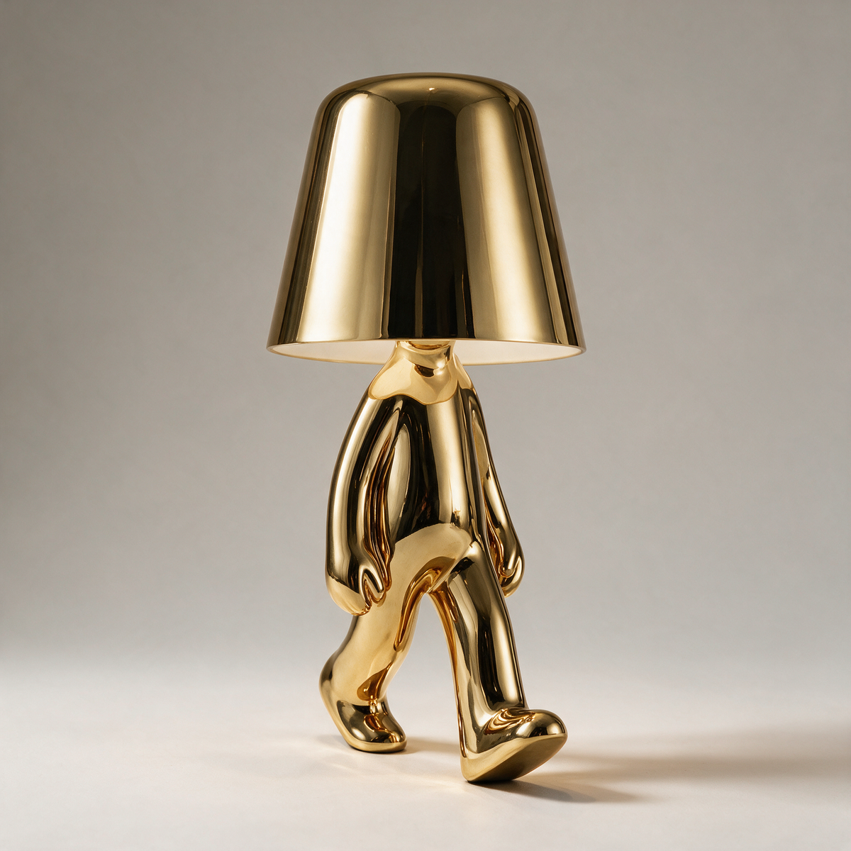 Metallic Character Figurine Lamp — Ten Poses — Wandering Gold