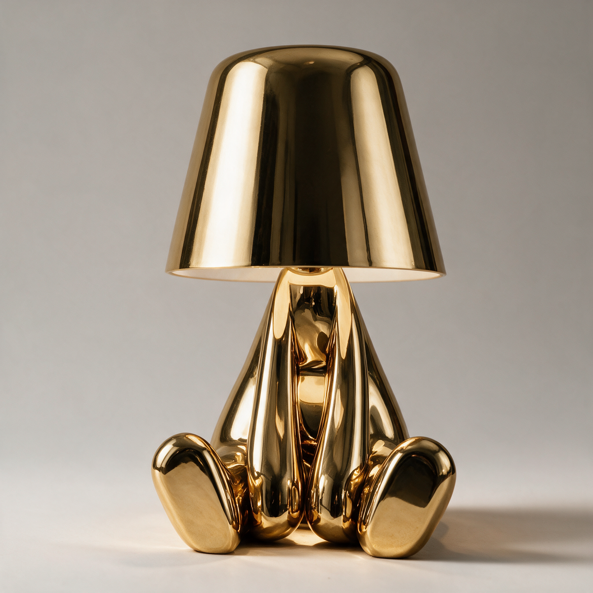 Metallic Character Figurine Lamp — Ten Poses — Reaching Gold