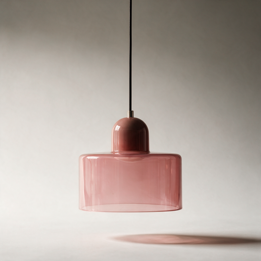 Fable Retro Glass Pendant — Mix and Match — Pink