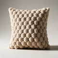 Oat 3D Bobble Plush Cushion Cover — Beige