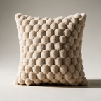 Oat 3D Bobble Plush Cushion Cover — Beige