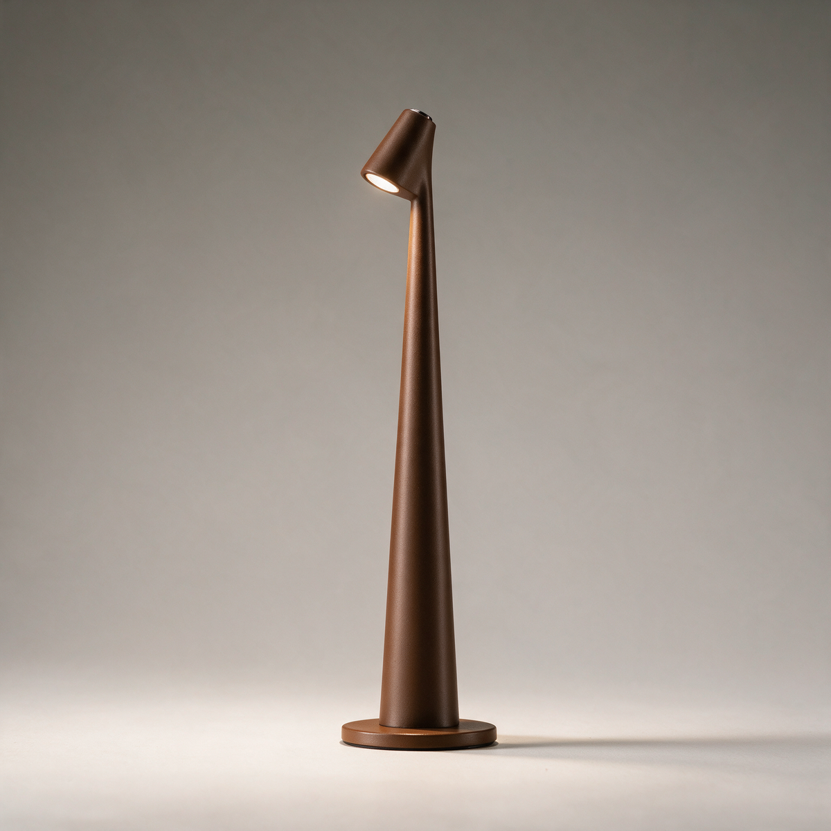 Tarn Tapered Cordless Table Lamp — Brown