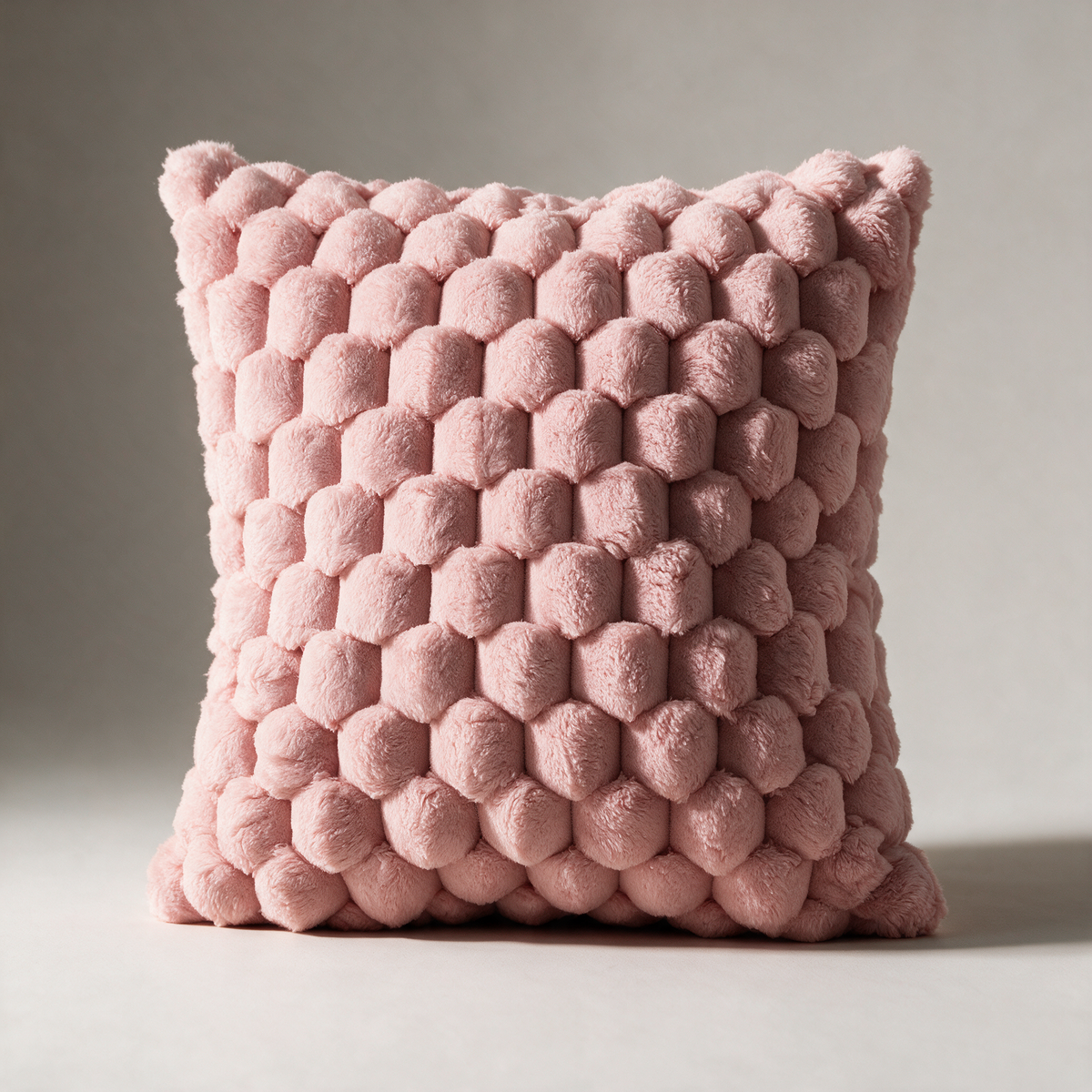 Oat 3D Bobble Plush Cushion Cover — Pink