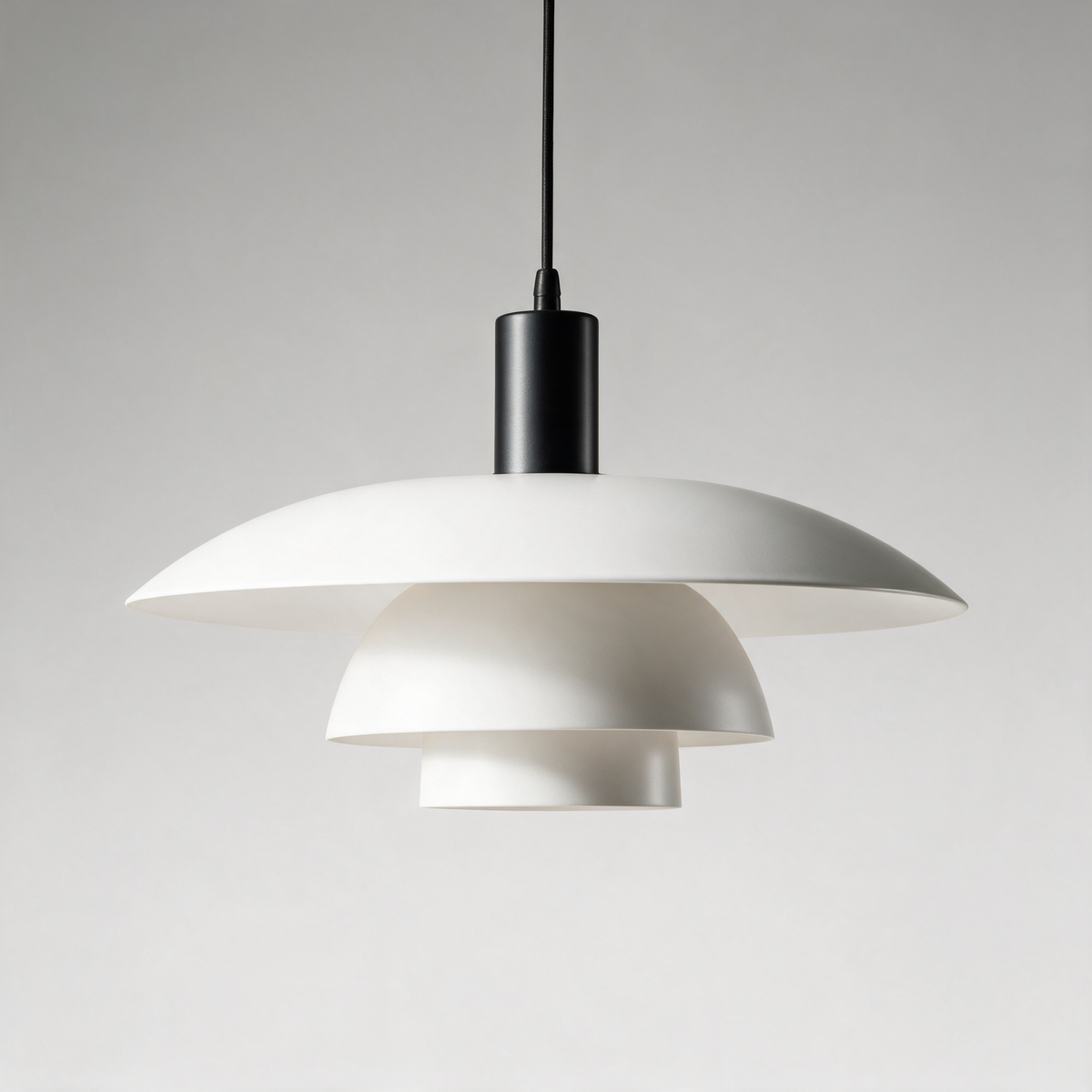 Weald Tiered Cone Pendant Light — White