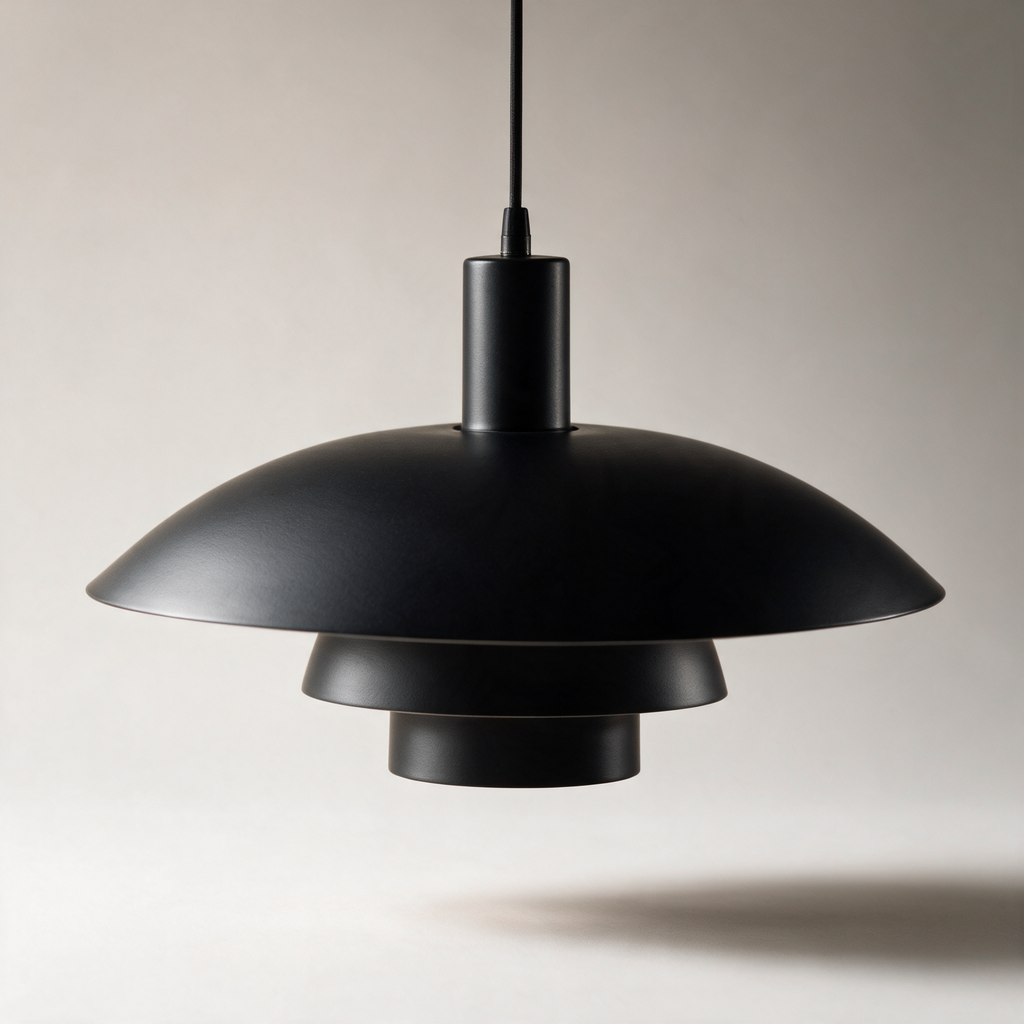 Weald Tiered Cone Pendant Light — Black