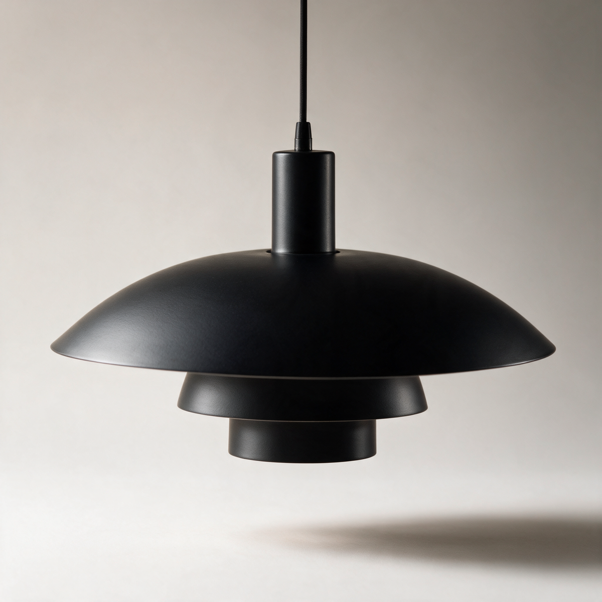 Weald Tiered Cone Pendant Light — Black