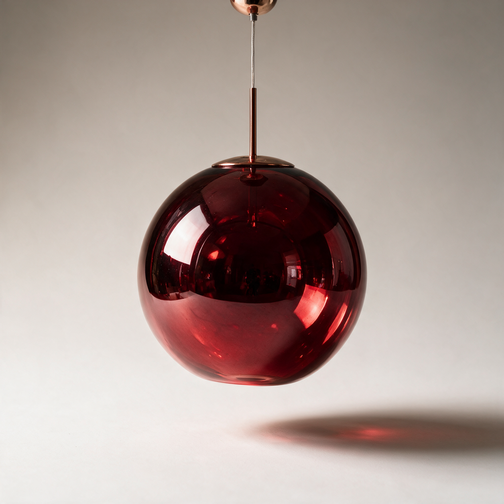 Ember Mirrored Sphere Pendant — Red
