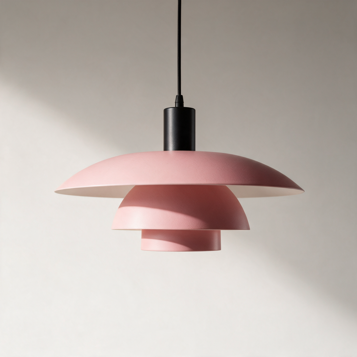 Weald Tiered Cone Pendant Light — Pink