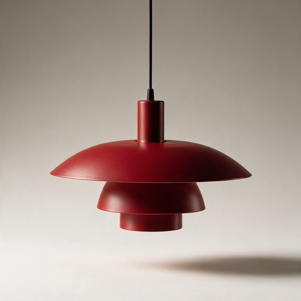 Weald Tiered Cone Pendant Light — Red